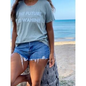 WA'AHIA // super soft boxy fit crew neck slight cropped the future is wahine tee